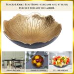 Leaf Bowl for Serving Fruits, Appetizers - Black & Gold - Elegant Home Decor Cen... - Image 3