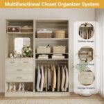 Unikito 61" Closet System, Heavy Duty Wood Closet Organizer with 4 Hanging Rods,... - Image 3
