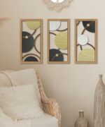 Putuo Decor Modern Geometric Cut-Out Wall Art Set of 3, Black Gold Circle Wall P... - Image 5