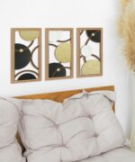 Putuo Decor Modern Geometric Cut-Out Wall Art Set of 3, Black Gold Circle Wall P... - Image 6