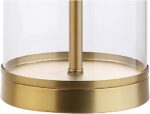 JONATHAN Y 29.25" Clear/Brass Gold Modern Glass Table Lamp for Living Room Bedro... - Image 5