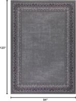 Antep Rugs Alfombras Bordered Modern 8x10 Non-Slip (Non-Skid) Low Pile Rubber Ba... - Image 3