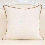 Alerfa Gold Leather Striped White Throw Pillow Cover 18x18 Inch, Geometric Luxur... - Image 3