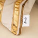 Alerfa Gold Leather Striped White Throw Pillow Cover 18x18 Inch, Geometric Luxur... - Image 5