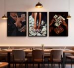 Wood Framed Trendy Black Girl Money Wall Art African American Women Pictures Wal... - Image 4