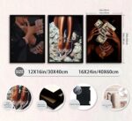 Wood Framed Trendy Black Girl Money Wall Art African American Women Pictures Wal... - Image 7