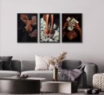 Wood Framed Trendy Black Girl Money Wall Art African American Women Pictures Wal... - Image 10