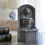 GOSSI 10.3 Inch Lion Head Tabletop Water Fountain, Classic Resin Indoor Zen Wate... - Image 3