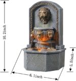 GOSSI 10.3 Inch Lion Head Tabletop Water Fountain, Classic Resin Indoor Zen Wate... - Image 4