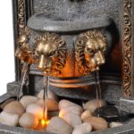 GOSSI 10.3 Inch Lion Head Tabletop Water Fountain, Classic Resin Indoor Zen Wate... - Image 5