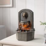 GOSSI 10.3 Inch Lion Head Tabletop Water Fountain, Classic Resin Indoor Zen Wate... - Image 6