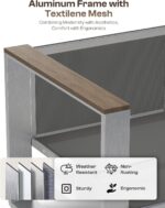 Aluminum Outdoor Patio Furniture, 2 Pieces Armchairs, All-Weather Metal Modern O... - Image 4