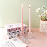 Glass Taper Candle Holder Set of 6 - Clear Crystal Candlestick Holders for Taper... - Image 5