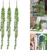 TIED RIBBONS 3 Pc Artificial Hanging Succulents Plants String of Pearls Plant Le... - Image 6