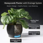Plant Pots, Modern 3D Printed Honeycomb Planters for Indoor Plants, 4.7/6 Inch M... - Image 4