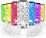 2 Pack Crystal Table Lamp, Remote and Touch Control Rose Wave Lamp, RGB Color Ch... - Image 8