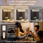 Crystal Chandelier, 31" 12-Light Large Chandelier for Living Room, Round Gold Ch... - Image 7