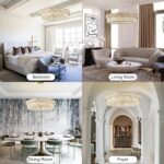 Crystal Chandelier, 31" 12-Light Large Chandelier for Living Room, Round Gold Ch... - Image 10