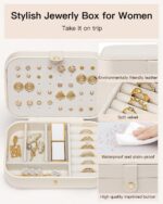 VLANDO Travel Jewelry Case for Women Girls, Gifts for Mother, PU Leather Small J... - Image 5