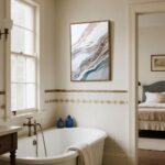 QTESPEII Large Framed Wall Art Set of 2 Abstract Wave Texture Canvas Prints Pain... - Image 8