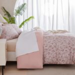 Jane yre King Size Duvet Cover Floral Soft Brushed Microfiber Crinkle Gauze 3 Pi... - Image 6