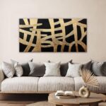 Dimpaga Abstract Canvans Wall Art Paintings Modern Wall art Decor Black And Gold... - Image 3