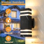 tewei 4 Pack Outdoor Wall Lights, Modern Exterior Light Fixture Wall Mount Black... - Image 4