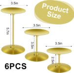 Gold Metal Candle Holders for Pillar Candles Set of 6, Decorative Metal Candle S... - Image 3