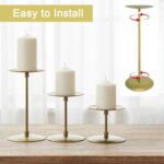 Gold Metal Candle Holders for Pillar Candles Set of 6, Decorative Metal Candle S... - Image 4