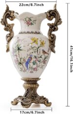 Magcolor Tall Table White Ceramic Vase for Pampas Grass Flowers -16.1" Tall, Uni... - Image 4