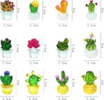 ONEST 12 Pieces Crystal Miniature Cactus Figurines Handmade Art Cactus for Home ... - Image 3