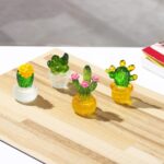 ONEST 12 Pieces Crystal Miniature Cactus Figurines Handmade Art Cactus for Home ... - Image 5