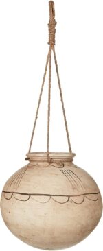 Creative Co-Op Large Hanging Clay Pot with Jute Hanger (Each one Will Vary) - Image 3
