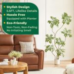 FloraFairy 5.5FT Artificial Sumac Tree with White Pot, Tall Faux Plants Indoor, ... - Image 3