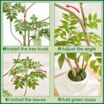 FloraFairy 5.5FT Artificial Sumac Tree with White Pot, Tall Faux Plants Indoor, ... - Image 5