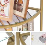 Homhedy 5-Tier Corner Shelf Stand, Metal Corner Bookshelf, Tempered Glass Shelve... - Image 5