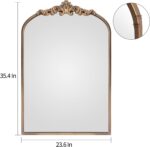 WAMIRRO Arched Gold Mirror,Gold Traditional Vintage Ornate Baroque Mirror,Antiqu... - Image 3