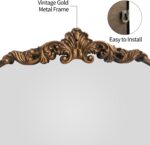 WAMIRRO Arched Gold Mirror,Gold Traditional Vintage Ornate Baroque Mirror,Antiqu... - Image 4