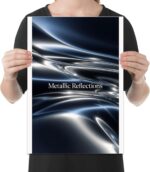 Luxury Wall Art Poster Print - Metallic Reflections Abstract Design - 13x19 - Mo... - Image 3