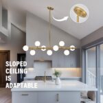 Mid Century Modern Globe Sputnik Chandelier, 9-Light Linear Chandeliers for Dini... - Image 4