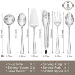 KINGSTONE 8 Piece Serving Utensils Set, 18/10 Stainless Steel Serving Utensils, ... - Image 3