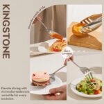 KINGSTONE 8 Piece Serving Utensils Set, 18/10 Stainless Steel Serving Utensils, ... - Image 6