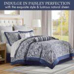 Madison Park Aubrey Cozy Comforter Set, Faux Silk Jacquard Paisley Design - All ... - Image 3