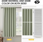 Short Blackout Curtains 45 Inches Long Sage Green Thermal Insulated Curtain Tier... - Image 7