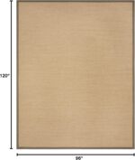 SAFAVIEH Area Rug 8x10 - Natural Fiber Collection - Large - Maize & Grey, Sisal,... - Image 3