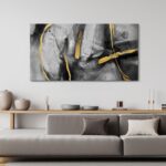 CHATYOUNG Large Canvas Wall Art Decor - Abstract Black and Gray Wall Pictures Li... - Image 3