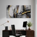 CHATYOUNG Large Canvas Wall Art Decor - Abstract Black and Gray Wall Pictures Li... - Image 5