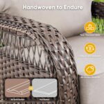 Belord Luxury Patio Furniture Set with 5-inch Thick Cushion, Outdoor Couch,Ottom... - Image 5