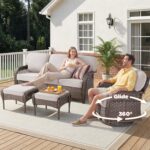 Belord Luxury Patio Furniture Set with 5-inch Thick Cushion, Outdoor Couch,Ottom... - Image 7
