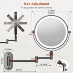 ZLOKLA 9" Wall Mounted Lighted Makeup Mirror,4000mAh Rechargeable Double Sided 1... - Image 3